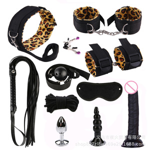 Adult SM sex toys, 11-piece <b>bondage</b> <b>set</b> with light plush webbing, dildo, wholesale. - Product Image 3