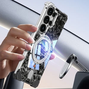New Marble Texture Magnetic Mobile <b>Phone</b> Cases for Samsung S26 Ultra With 360° <b>Ring</b> Stand Aluminum Alloy Frame Shockproof Cover - Product Image 2
