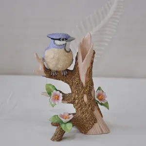 创意艺术可爱陶瓷花木鸟礼品手工工艺品摆件