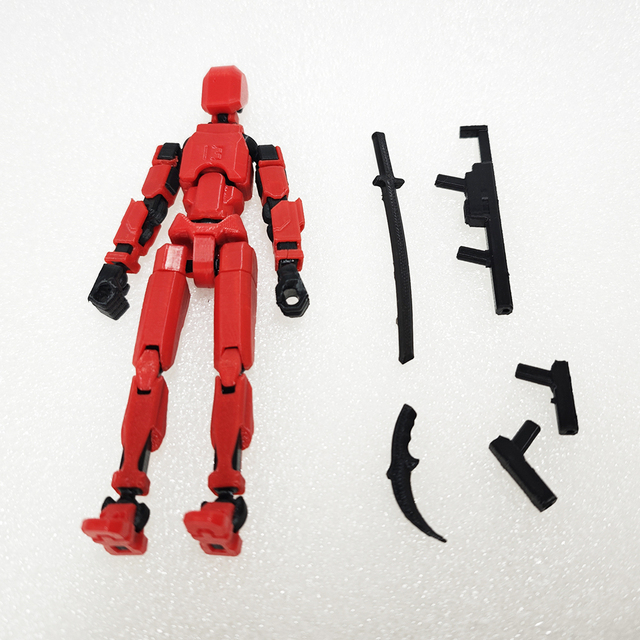 Custom 3D Printed Action Figure Toys with Multiple Handheld Weapon Articulated Joints Figure Mouldable Into Various Poses
