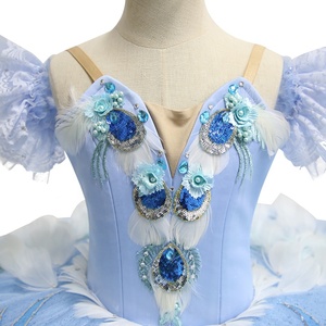 T0202 Tutú de Ballet Profesional Azul Pájaro, Disfraces de Bailarina, Tutú de Danza Clásica para Solista - Product Image 4