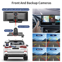10.26 pouces voiture stéréo écran tactile double caméra 1080P WiFi GPS enregistreur vidéo Dash Cam sans fil CarPlay Android Auto