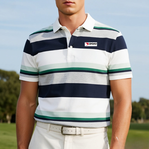 All'ingrosso UPF 50 + Golf t-shirt Polo Casual Vintage a righe Golf Polo veloce asciutto Spandex poliestere Polo da uomo - Product Image 5