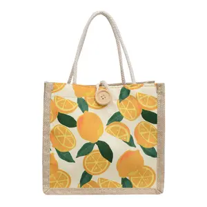 Новые разноцветные джутовые сумки для обеда с молнией, сумка-тоут для переноски молока, продуктов, фруктов, овощей с усиленными ручками