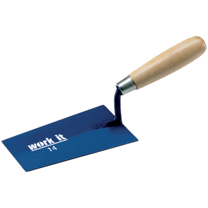 AUSONIA 16 cm TRUELLE CARRÉE DIY Béton Maçonnerie Truelle avec Manche en Bois et Acier au Carbone Caoutchouc Plastique Bois Lames en Acier - Product Image 1