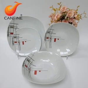 19 Cái Hình Vuông Tùy Chỉnh Nhà Hàng Khách Sạn Châu Âu Fine Trắng Trung Quốc Gốm Sứ Đồ Sứ Bộ Đồ Ăn Bộ Đồ Ăn - Product Image 2