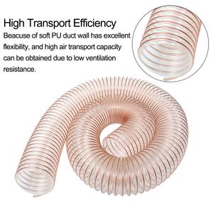 Tuyau flexible corrugué en spirale en fil d'acier PU souple, léger, hautement transparent, résistant à l'usure, pour échappement -40~+125 1 - Product Image 3