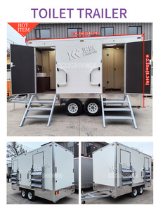 Moderno Remolque de Baño Portátil de Lujo con 2 Cabinas para Eventos al Aire Libre, Inodoro Móvil para Campamentos - Product Image 3
