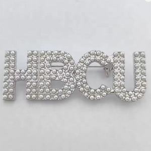 2 pulgadas organización HBCU cristal Rhinestone perla broche solapa Pin joyería hermandad fraternidad regalos - Product Image 1