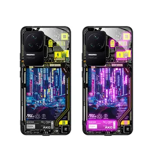 Funda de cristal luminoso para teléfono Redmi K50, k40 pro, Redmi note 11, 10, Xiaomi 12