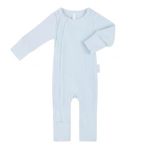 Set Personalizzato Oeko-Tex per Neonati: <span class=keywords><strong>Tutina</strong></span> in Bambù con Cerniera YKK, Pigiama a Costine, Set Unisex con Cappellino Annodabile per il Ritorno a Casa - Product Image 3