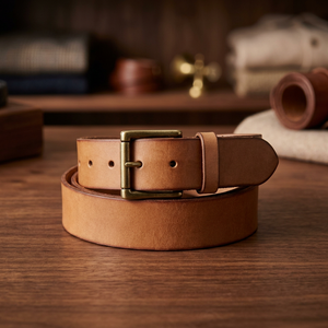 BS INTERNATIONAL 100% Leather Custom Steel Pin Buckle Square Waterproof Heat-Transfer Printed Solid Casual 3.8 CM 140 CM Belts - Product Image 1
