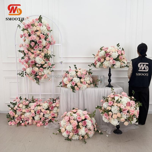 Centros de Mesa de Boda Rosados SMOOTH Oem, Bola de Flores Artificiales de Seda con Decoración de Arco, Hilera de Flores Colgantes - Product Image 1