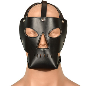 Sex Toys Men Restraint Headgear Couples Sexy Harness PU Leather Face Gear Adjustable Metal Buckles Halloween Party Masque <strong>Hood</strong>% - Product Image 2