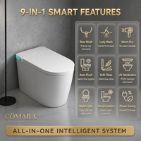 Bidet intelligent sans réservoir, électrique, automatique, à siphon en S, avec télécommande, siège chauffant, à poser au sol, garantie 3 ans