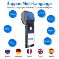 Mini terminal de point de vente mobile multifonctionnel avec scanner de codes-barres, PDA Android 12 portable, écran tactile 5,5 pouces, imprimante thermique intégrée 2 pouces