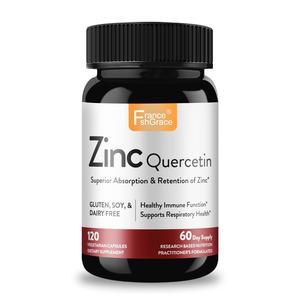 Cápsulas de Zinc y Quercetina con Etiqueta Personalizada, 120 Cápsulas, Apoyo Antioxidante e Inmunológico para Hombres y Mujeres, Suplemento de Zinc y Quercetina - Product Image 1