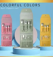 Ensemble d'outils pour l'art des ongles en acier inoxydable, 12/16 pièces/ensemble, coupe-ongles pour peaux mortes, ensemble de manucure et de pédicure
