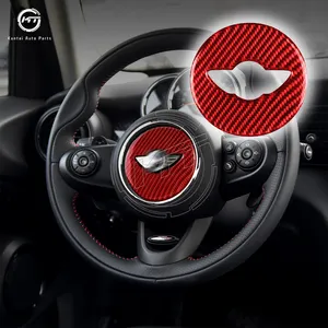 Adesivo logo volante in vera fibra di carbonio per BMW Mini Cooper F55 F56 Countryman F60