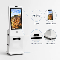 Kiosque de paiement libre-service 24h/24 et 7j/7 sur pied avec écran tactile, terminal de point de vente, paiement par code QR, carte et NFC pour ascenseurs et centres commerciaux