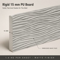Panel Dinding Tekstur Gelombang Dekoratif Papan Poliuretan 1200x600x15mm Pola Tidak Berkelanjutan untuk Dekorasi Latar Belakang TV