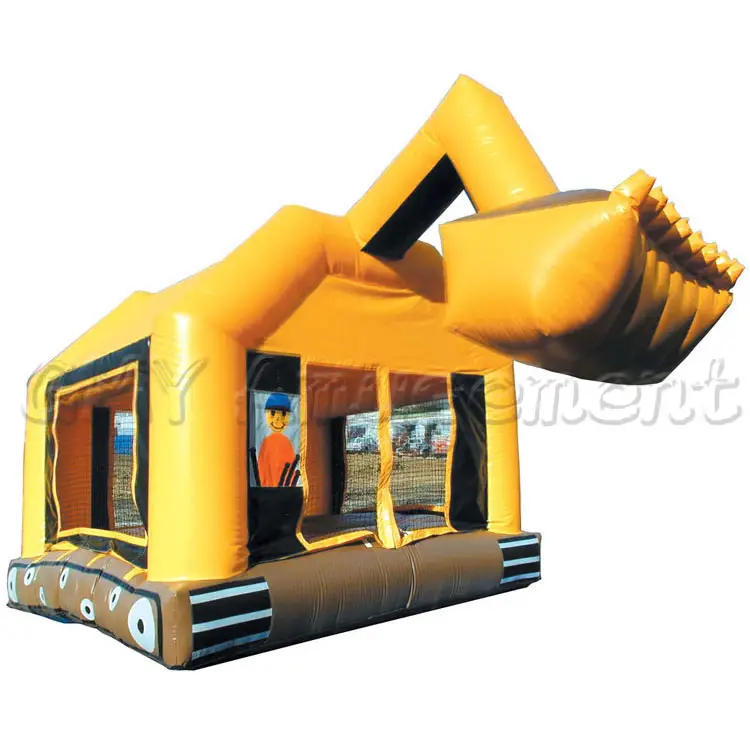 cheap construction tactor truck digger moonwalk inflatable bouncer bouncing jumping bouncy castle jumper bounce house