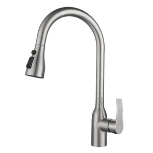 Jboyuan Kitchen Faucet 304 Stainless Steel Single Handle Pull Out <b>Spray</b> Modern Deck <b>Mounted</b> Hot Cold Water Sink Tap - Product Image 5