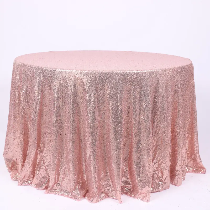Wedding Luxury Exclusive Pink Table Cloth Water-Resistant Party Decoration Sequins Table Cloth