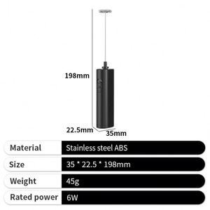 Espumador de Leche Eléctrico Portátil Pequeño de Color Negro para Café - Product Image 4