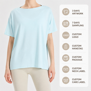 Camiseta Deportiva para Mujer, Ligera, Holgada, Antibacteriana, de Secado Rápido, Transpirable, con Protección Solar, para Yoga, Gimnasio, Running - Product Image 1
