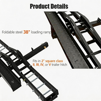 Porte-moto avec rampe pour récepteur de 2 pouces, capacité 500 LBS, pliable, en acier robuste, pour vélos et scooters, compatible SUV, camion et pick-up