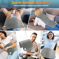Coussin chauffant électrique 30x60cm, 10 niveaux de température, 4 réglages de minuterie, lavable, couverture chauffante d'hiver, contrôle intelligent, physiothérapie