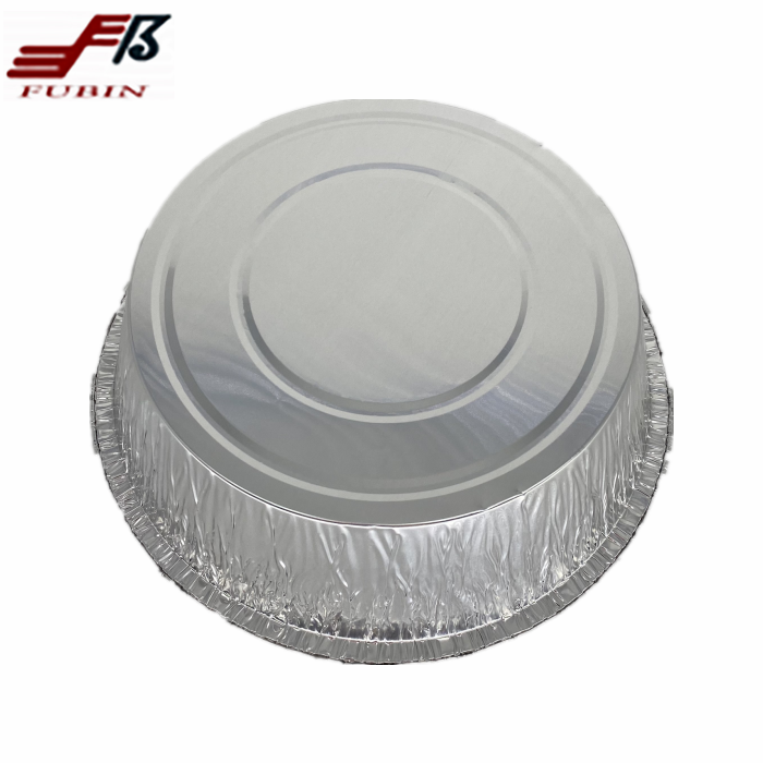 2400ml 90mic Food Preservation Round Foil Trays Chicken Baking Roasting