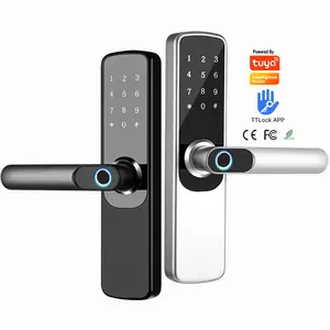 Fábrica baixo preço Eletrônico Sem Fio À Prova D' Água Digital 8 Idiomas Systrm Fingerprint Tuya ou ttlock Wifi Smart Door Lock