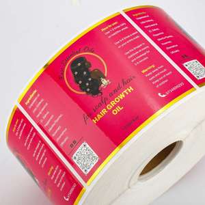 Étiquettes d'emballage écologiques autocollantes en PET imperméables rectangulaires de 120 ml pour huile de croissance capillaire aux huiles essentielles de rose - Product Image 3