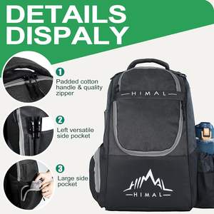 Free sample <b>Backpack</b> Flying Disc Golf Bag with <b>Big</b> Capacity, Lightweight, Waterproof, and Several Pockets - Product Image 3