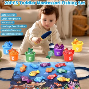 <span class=keywords><strong>Giocattoli</strong></span> per bambini <span class=keywords><strong>giocattoli</strong></span> <span class=keywords><strong>Montessori</strong></span> <span class=keywords><strong>1</strong></span> <span class=keywords><strong>anno</strong></span> bambini e bambine regalo di compleanno 10 in <span class=keywords><strong>1</strong></span> panno Set da pesca con impilamento tazza numero - Product Image 5