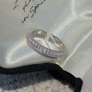 Bague en argent sterling S925 de style Chirati, luxueuse, personnalisée, zircon, tendance, texturée, brossée, incrustée de tissu, vente en gros - Product Image 5