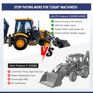 Máquinas de Construção Civil China Pequena Retroescavadeira de Rodas Mini Trator Escavadeira 4x4 Retroescavadeira à Venda - Product Image 2