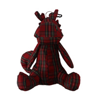 Parapluie pliant manuel classique portable, motif cheval mignon, style écossais rouge, avec protection solaire et pluie en alliage de fer