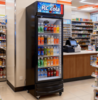 Réfrigérateur commercial vertical pour bières avec porte vitrée simple, système de refroidissement par air, refroidisseur de boissons