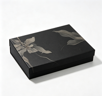 Ensemble de boîtes cadeaux rigides à imprimé floral avec sac de shopping en papier assorti, boîte rigide de luxe pour l'emballage de cadeaux tels que des foulards, des châles et des textiles