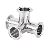 Tri-Clamp Style Food Grade Equal Tee & Cross 304/316 SS Tuberías de alimentos pulidas, de fácil montaje y extracción
