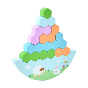 <span class=keywords><strong>Jeu</strong></span> d'empilage éducatif <span class=keywords><strong>en</strong></span> <span class=keywords><strong>bois</strong></span> pour enfants, jouet de table interactif pour garçons et filles, construction de tours parent-enfant - Product Image 5