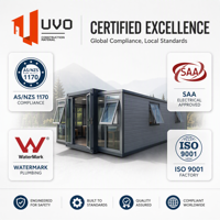 Maison conteneur extensible UVO 30FT : Villa de villégiature préfabriquée certifiée |   Parc de villégiature et de retraite écologique de luxe pour l'Australie