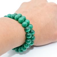 Bracelet œil de chat vert foncé, garantie contre le commerce en gros, 6/8/10mm, haute qualité