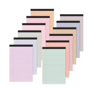 Color Legal Pads Writing Pads Recycled Paper Wide Ruled 50 sheets Perforated Write Pad With Custom Logo Printed