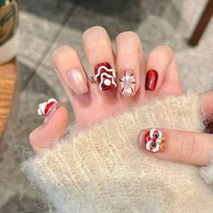 Hecho a mano cubierta completa Artificial prensa falsa en la punta de las uñas reutilizable francés uñas flor Acrílico falso magnético Rhinestone <span class=keywords><strong>bailarina</strong></span> - Product Image 2