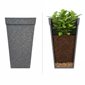 Las macetas de plástico de 14 pulgadas con macetas altas y jardines permeables son adecuadas para balcones interiores y exteriores. - Product Image 2