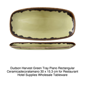 Plateau de service rectangulaire Harvest Green 30 × 15,3 cm en céramique Dudson Ceramicadecoratamano - Product Image 2